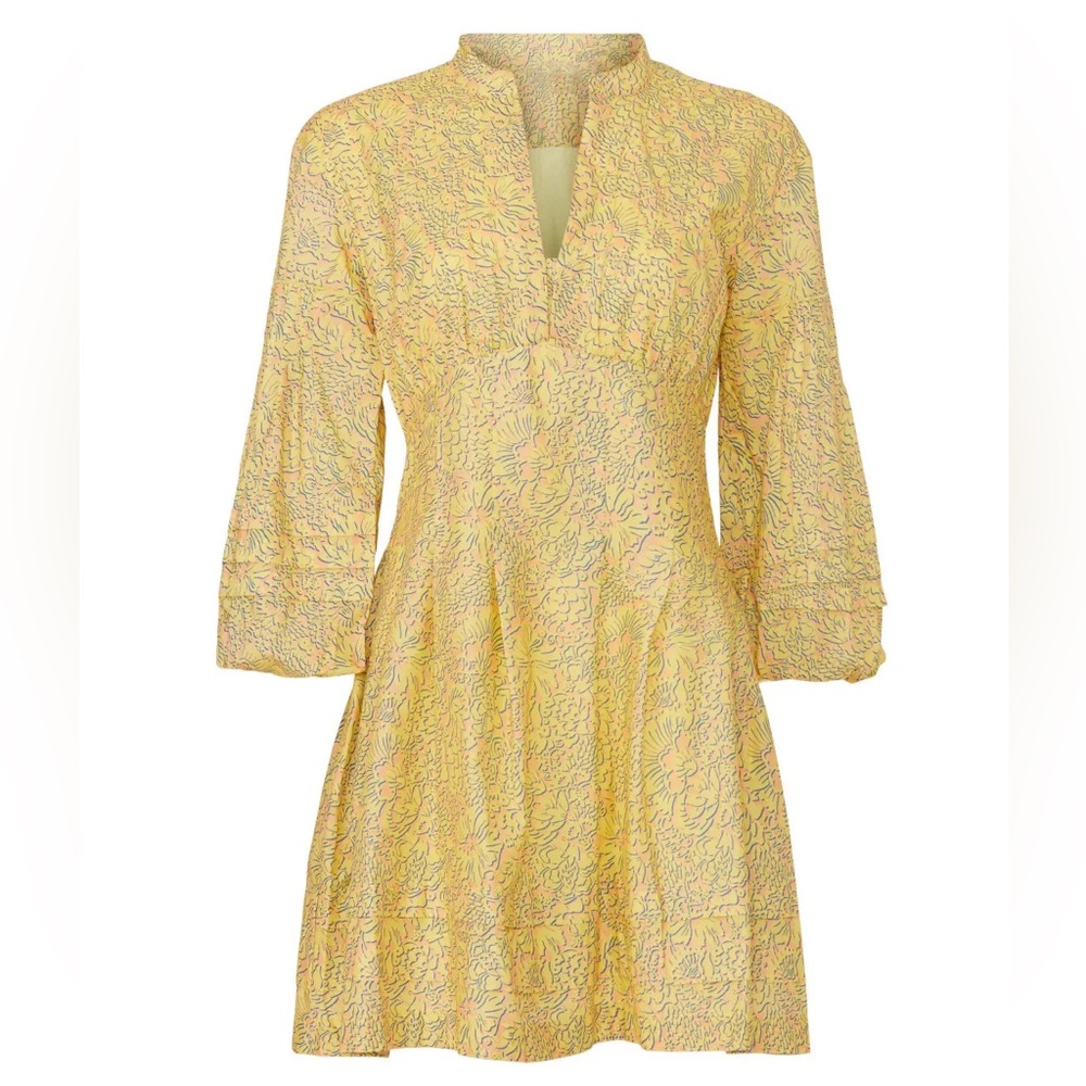 Derek Lam 10 Crosby x RTR Paisley Floral Dress size 48 XL Yellow Pink
